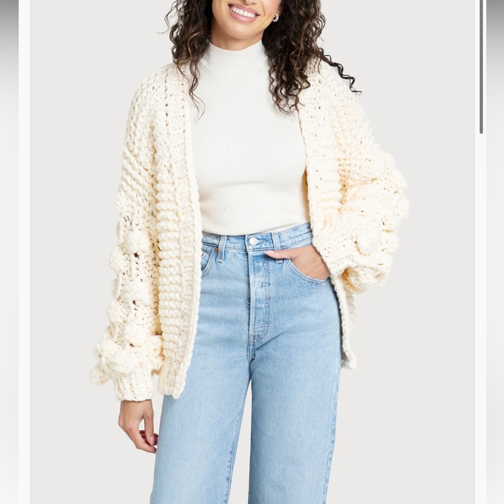 NWT Saachi Knit Cardigan with Bauble Sleeves - Picture 2 of 9